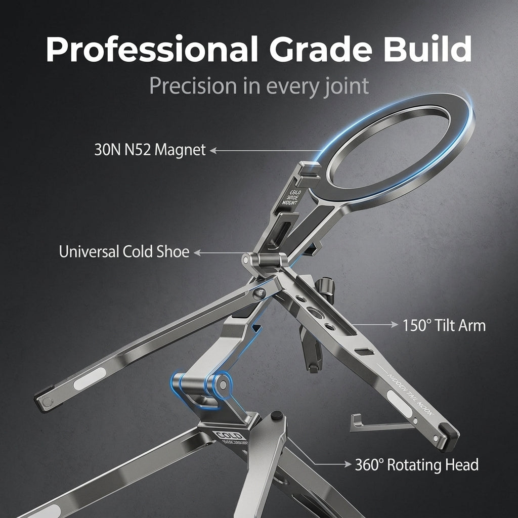 ZORBES® Folding Magnetic Phone Holder Tripod Stand with Grip