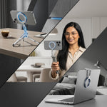 ZORBES® Folding Magnetic Phone Holder Tripod Stand with Grip
