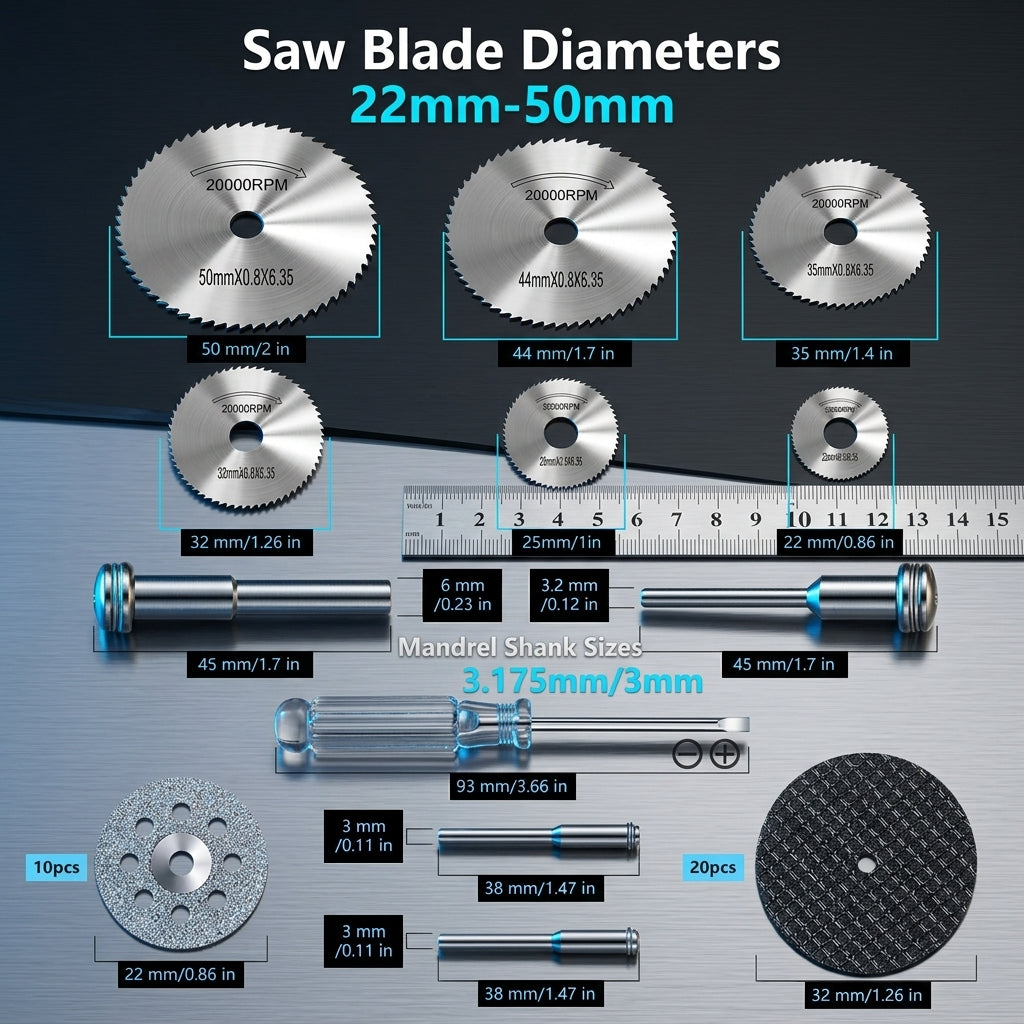Serplex® 44Pcs Rotary Tool Accessories Saw Blades Cutting Wheels