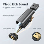 Zeitel USB Sound Card to 3.5mm Audio Adapter for PC Laptop PS5 PS4