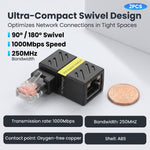 ZORBES® 2Pcs RJ45 Rotatable Ethernet Adapter 1000Mbps Network Connector