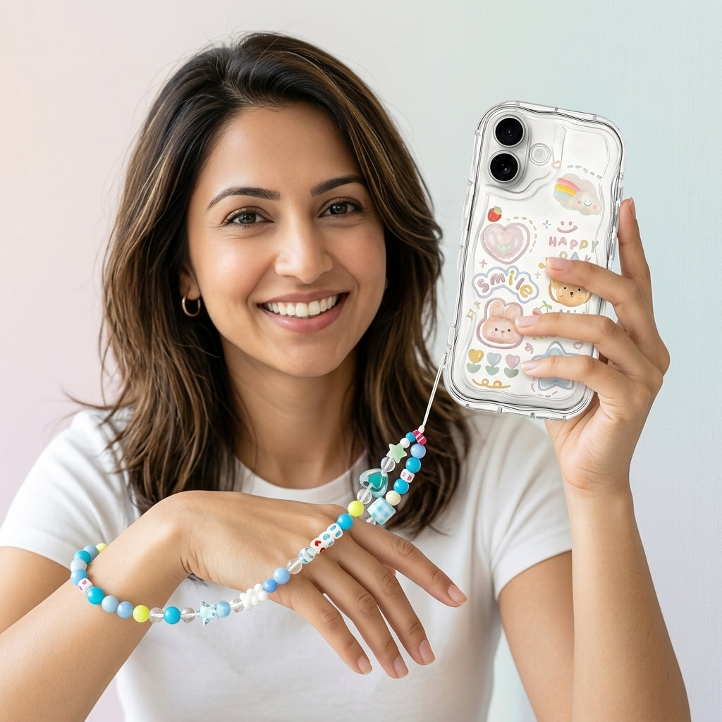 ZORBES® Cute Kawaii Clear Case Compatible with iPhone 17 Lanyard
