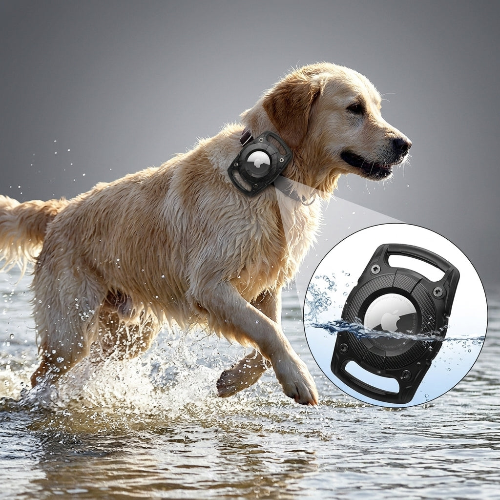 ZORBES® Waterproof AirTag Case for Dog Collar TPU Pet Holder