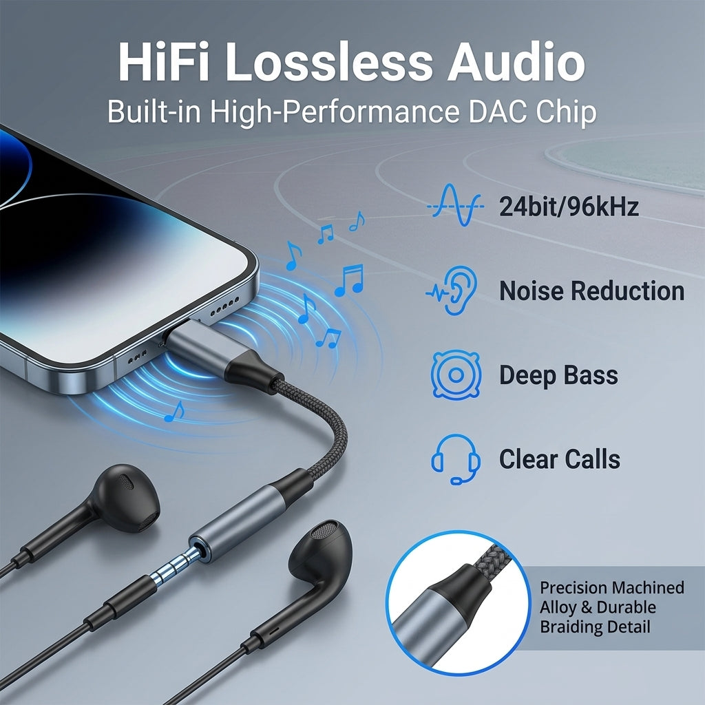 Verilux® 2 Pack Type C to 3.5mm Audio Adapter for iPhone 17/16/15