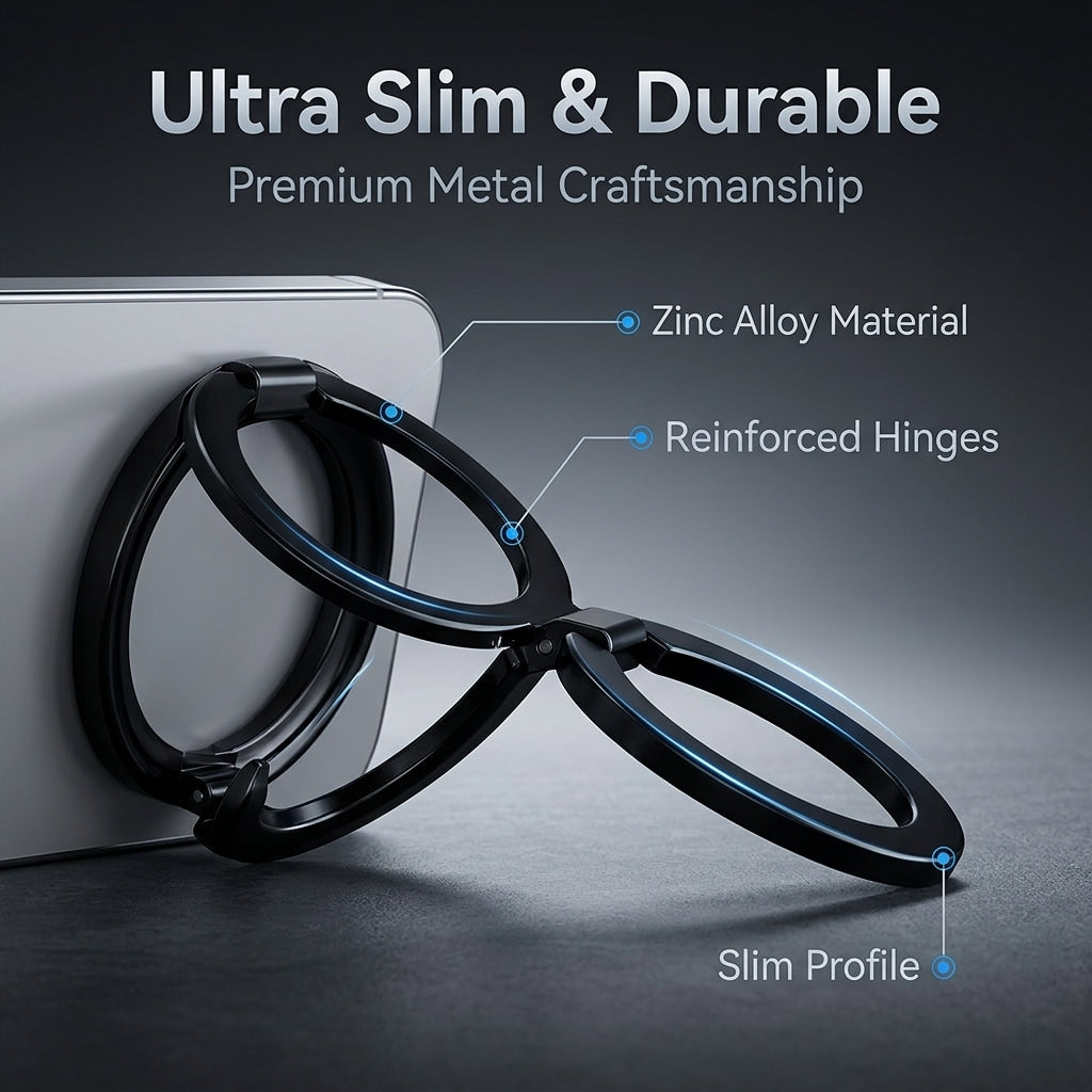 ZORBES® Magnetic Phone Ring Support Desk Phone Support Metal Folding Phone Ring Grip Slim Fashion Phone Accessory