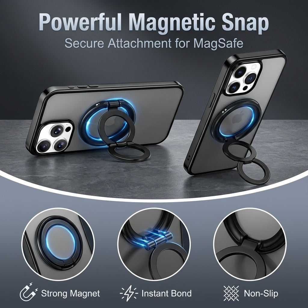 ZORBES® Magnetic Phone Ring Support Desk Phone Support Metal Folding Phone Ring Grip Slim Fashion Phone Accessory