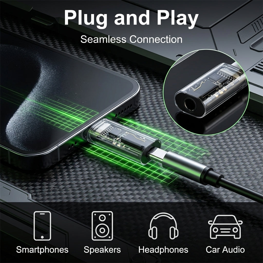 ZORBES® Lightning to 3.5mm Audio Adapter Hi-Res Headphone Jack