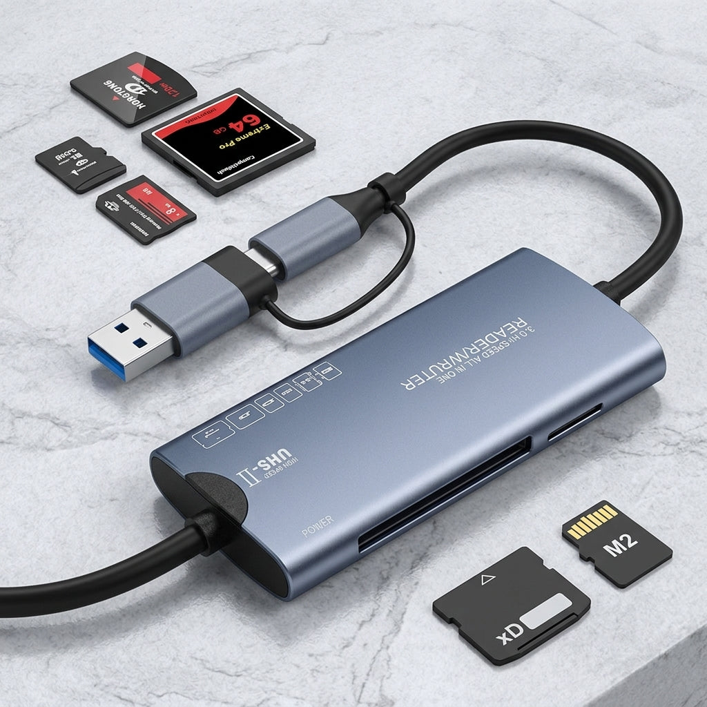 ZORBES® 6-in-1 SD Card Reader USB 3.0 & Lightning Adapter 5Gbps