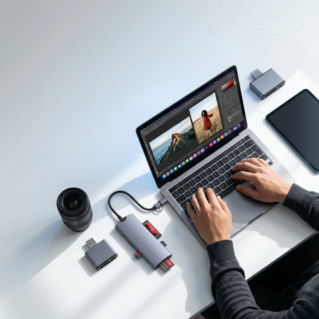 ZORBES® 6-in-1 SD Card Reader USB 3.0 & Lightning Adapter 5Gbps