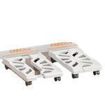 ZORBES® Mobile Desk Stand for Computer Tower, Width Extendable Mobile Riser with 4 Caster Wheels Universal Desk Stand for Game Console, ABS CPU Tower, Ornament, Planter, 40cm(L) x 20-30cm(W), White