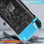 ZORBES® Case Compatible with Nintendo Switch with Protective Film, Transparent Protective Case for Nintendo Switch with Switch Protective Film and Thumb Sticks Caps, Shock Absorption and AntiScratch