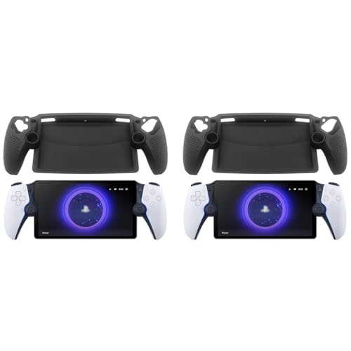 ZORBES® Silicone Cover for Sony PlayStation Portal Case Protective Skin Anti-Slip Controller Grip Design Fashion Black 2 PCS