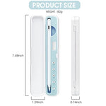 ZORBES® Abs for Apple Pencil Cover Protective Case 1st 2nd Generation Carrying Stylus Magnetic Ipad Without Pen Tip Blue 2PCS