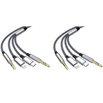 Verilux® 3 in 1 Car Aux Cable USB C to 3.5mm Audio Cord Stereo Compatible with Galaxy S23 S22 S21FE OnePlus iPhone 14 13 12 XR 2 PCS