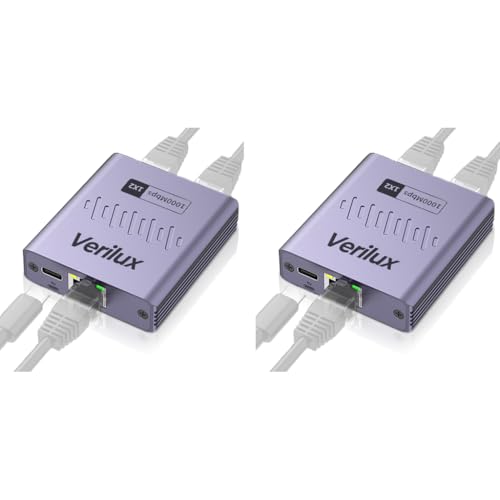 Verilux® 1000Mbps RJ45 Gigabit Ethernet Splitter 1 to 2 Adapter Network Extender Connector Cable for PC TV Box 2 PCS