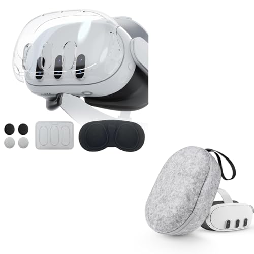 ZORBES® Protective Shell Cover and Anti-Scratch Travel Case Bag for Meta Quest 3, Lens Cover, Tempered Film, Joystick Caps, VR Accessories for Oculus Quest 3