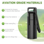 ZORBES® Portable Pill Box with Carabiner Waterproof Tight-Seal Travel Aluminum Alloy 3.94 inches Medication Storage Tube Pill Box Carry-on Emergency Medication Case