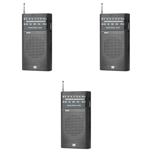 ZORBES® Portable HiFi AM FM Radio for Home Pocket Player with Speaker and 3.5mm Headphone Jack Battery Powered Easy to Use for Indoor Outdoor Emergency 3 PCS