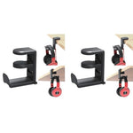 ZORBES® PC Gaming Headset Headphone Hook Holder Hanger Mount Stand with Adjustable Rotating Arm Clamp Under Desk Design Universal Built in Cable Clip Organizer 2 PCS