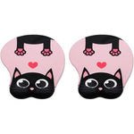 ZORBES® Mouse Pad with Wrist Rest Ergonomic Silicone Smooth Lycra Cover Kawaii Cartoon Pink Gaming Office Anti-Slip 2PCS