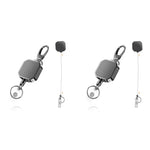 ZORBES® Retractable Id card Holder, Keychain Badge Holder, Zinc Alloy Metal Carabiner Keychain 26.7 inches Retractable Steel Wire Reel Design Utility Carabiner Keyring for Keys, Badge, Cards 2 PCS