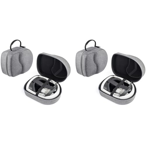 Verilux® Hard Carrying Case for Meta Quest 3 3S 2 Pro Pico 4 VR Headset Accessories Virtual Reality Safe Portable Protection Compatible with Official Elite Head Strap 2 PCS