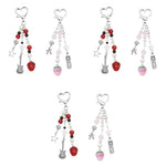 ZORBES® Cute Keychain Charms Aesthetic Y2K Keychain Accessories Beaded Acrylic Sweet Strawberry Charm