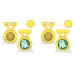 ZORBES® Waterproof AirTag Holder Cartoon Dino Yellow Brooch Pin Silicone Anti-Lost for Kids Luggage Bag Backpack 2PCS