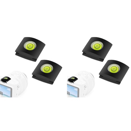 ZORBES® 4PCS Camera Flashlight Hot Shoe Cover with Bubble Spirit Level Protector Cap for Canon Nikon Panasonic Fujifilm Olympus Pentax Sigma DSLR SLR Evil Camera