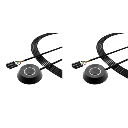 Verilux® Desktop LED Computer Power Button PC Switch External With USB 2M Cables DIY Modification Self Adhesive 2PCS