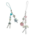 ZORBES® 2Pcs Cute Phone Charms for Girls, Crystal Star Peach Mobile Charms for Women Phone Accessories for Girls, Aesthetic Charms Phone Chain Accessories for Phones, Keychains, Bags, USB, Headphones