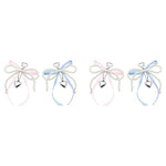 ZORBES® 4PCS Pearl Bow Charms Ribbon Bag Keychain Sweetly Stylish Beading Decorative Handbag Keyring Phone Sling Strap
