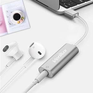 Verilux® USB Sound Card to 3.5mm Jack Audio Adapter External Stereo Splitter Converter for Windows Mac Linux Compatible with PS4 Headset Laptop PC