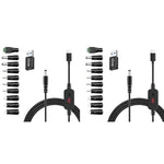 Verilux® USB C to DC Cable with 8 Connectors 5V-20V Adjustable Power Design with Switch Button 3.3Ft Converter Charging for Notebooks Portable Monitors Stationary Routers 2PCS