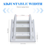 ZORBES® Desk Laptop Stand 3-16'' Mobile Device Organizer Rack Adjustable Spacing Phone/Tablet/Laptop StandAnti Slip Base Design Rugged ABS Desk Mobile Device Organzier for Home, Kitchen, Office