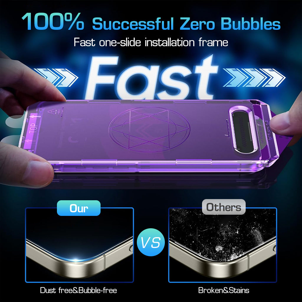 ZORBES® 2pcs Privacy Screen Protectors for i Phone 16 Pro 6.3'' Ultra HD Tempered Glass Screen Protectors 2-Step Installation Auto-Alignment HD Screen Protector Kit with Screen Cleaning Tools