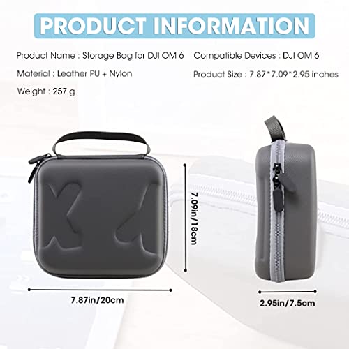 ZORBES® Storage Bag for DJI OSMO Mobile 6 Hard Shell Portable Carrying Case with Shoulder Belt for DJI OSMO 6, Accessories Travel Case for DJI OM6 Gimbal Stabilizer (Not Included DJI OSMO Mobile 6)