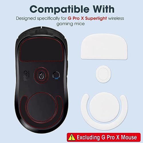 Verilux® Mouse Feet Skates for Logitech G Pro X Superlight Gaming Mouse Rounded Curved Edges Replacement 0.7mm Smooth PTFE 2PCS