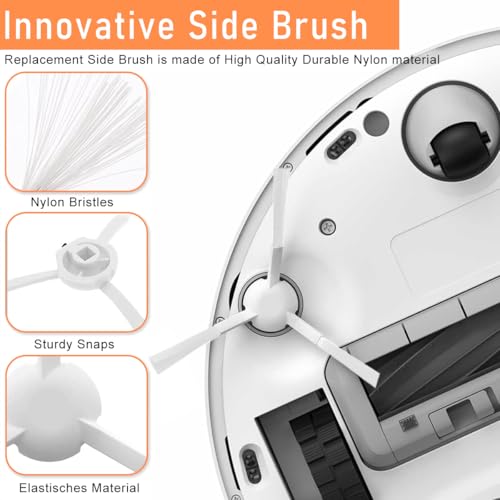 Verilux® Replacement Accessories for Mi Robot Vacuum X10 Set of 9Pcs Replacement Accessories Includes Main Brush, Side Brushes, Mop Cloth, Dust Collection Bags, Filters, X10 Vacuum Cleaner Accessories