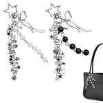 ZORBES® 2Pcs Fashion Phone Charms Chic Y2K Stars Bow Beading Phone Charm Strap Metal Star Buckle Keychain Charm Bag Charm Besties Friendship Phone Charms Gift
