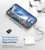 Verilux® SD Card Reader for iPhone iPad with USB C to C Connector 3 in 1 Dual Slot SD TF and USB Port Memory Readers Support Android Camera 2PCS