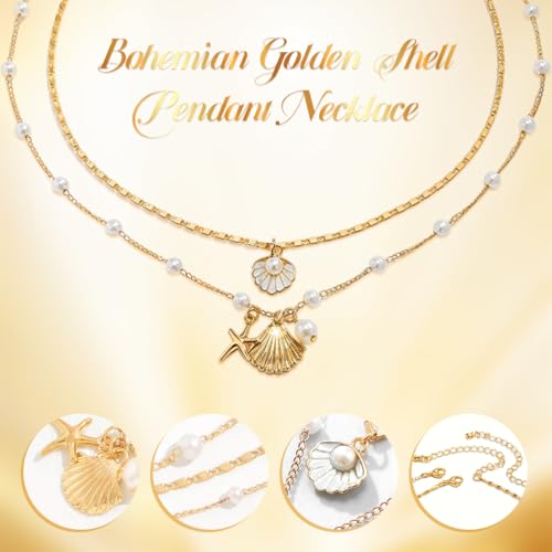 Verilux® Necklaces Layered Pearl Starfish Necklace Chains