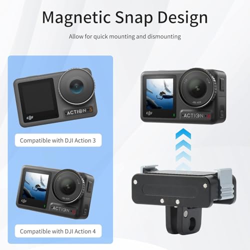 ZORBES® Magnetic Adapter Mount for DJI Action 5pro/4/3 Quick Release Adapter with Connection Adapter, for DJI Accessories, Attachable Tripod, Vlogging