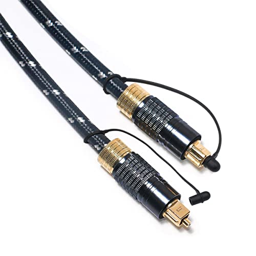 ZORBES® Digital Optical Cable for Soundbar,4.9FT Braided Optical Audio Cable,Toslink Cable, Aluminum Shell,Gold Plated for Sound Bar,TV,Samsung,Vizio,Bose,LG,PS4,Sony,Sonos