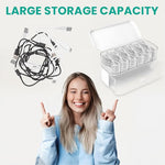 ZORBES® Data Cable Organizer Case Double Layer Clear Cable Accessories Storage Box with Drawer, Flip-up Lid Multi Compartment Cable Holder Small Gadget Desk Storage Box