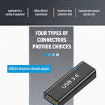 Verilux® USB 3.0 Adapter Kit 3Kinds 5Gbps Data Transfer Female to Male Male to Female Metals Connector for Laptops Hubs Games Console Black 3 PCS