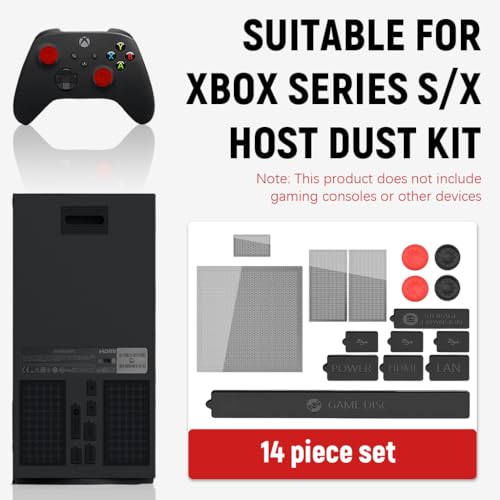 ZORBES® Dust Filter for Xbox Series X Console- 8 Silicone Plugs and 4 PVC Meshs Set, Anti-Dust Vent Cover Dustproof Case X-Series X Accessories with 4 Thump Grip Caps for Xbox Controllers