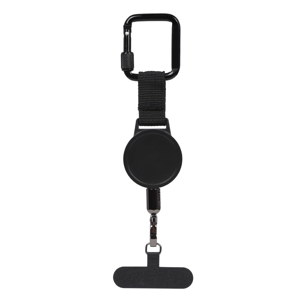 ZORBES® 23.6in Telescopic Phone Holder with Metal Carabiner & Swivel Tether Tab, Steel Wire Extendable Cell Phone Mount Multipurpose Badge Holder ID Card Holder for Backpack, Keyring, Outdoor Use