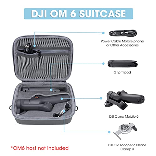 ZORBES® Storage Bag for DJI OSMO Mobile 6 Hard Shell Portable Carrying Case with Shoulder Belt for DJI OSMO 6, Accessories Travel Case for DJI OM6 Gimbal Stabilizer (Not Included DJI OSMO Mobile 6)