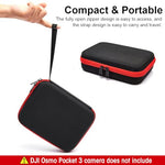 Verilux® Black Carrying Case for DJI Osmo Pocket 3 Camera Storage Bag with Hand Strap Travel Accessories Polyurethane 2PCS
